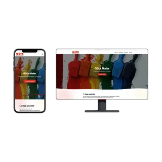 Mockup von der Webseite der Götz GmbH Malerfachbetrieb Bodenbeläge